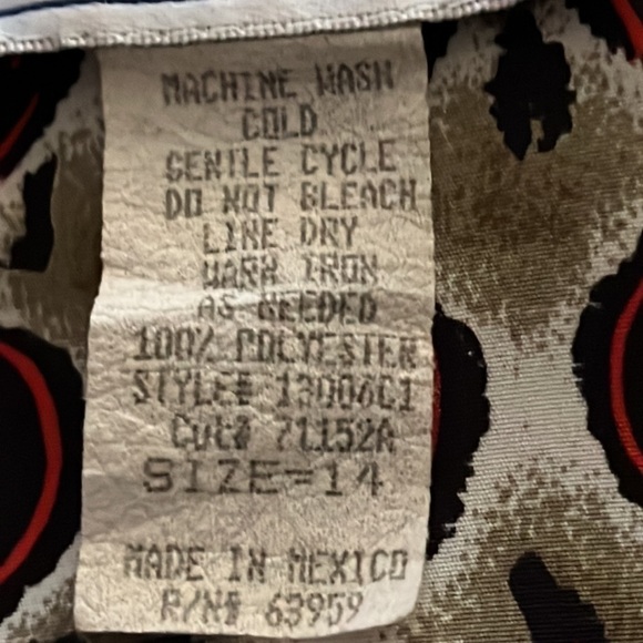 Impressions of California buttoned down long sleeves polyester shirt blouse top - Picture 7 of 7